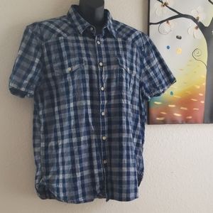 Lucky Brand Plaid Short Sleeve Button-Down